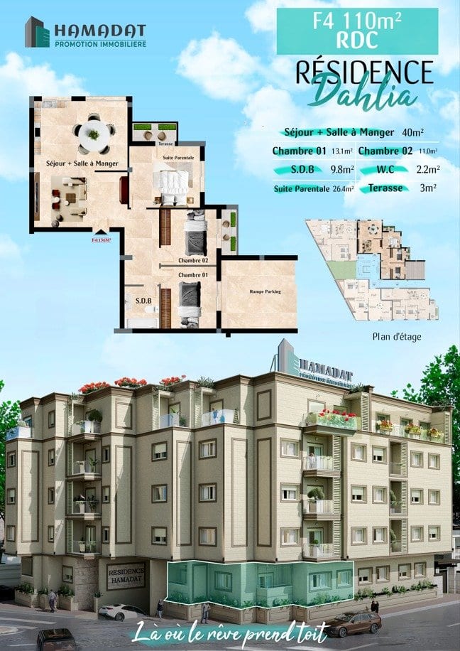 F4 de 110m² à 136m²
