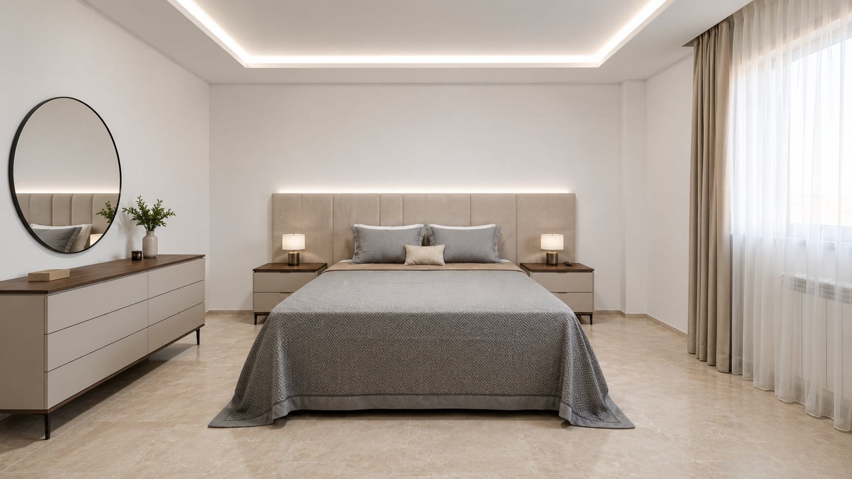 Une chambre élégante et lumineuse, pensée pour votre confort et votre sérénité.