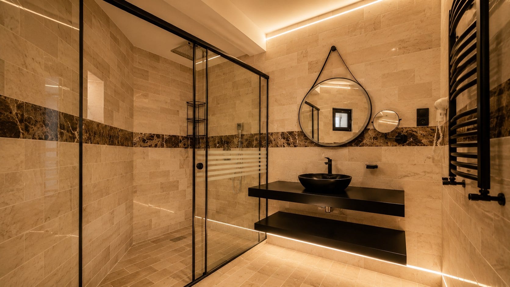 Sanitaire moderne et fonctionnel