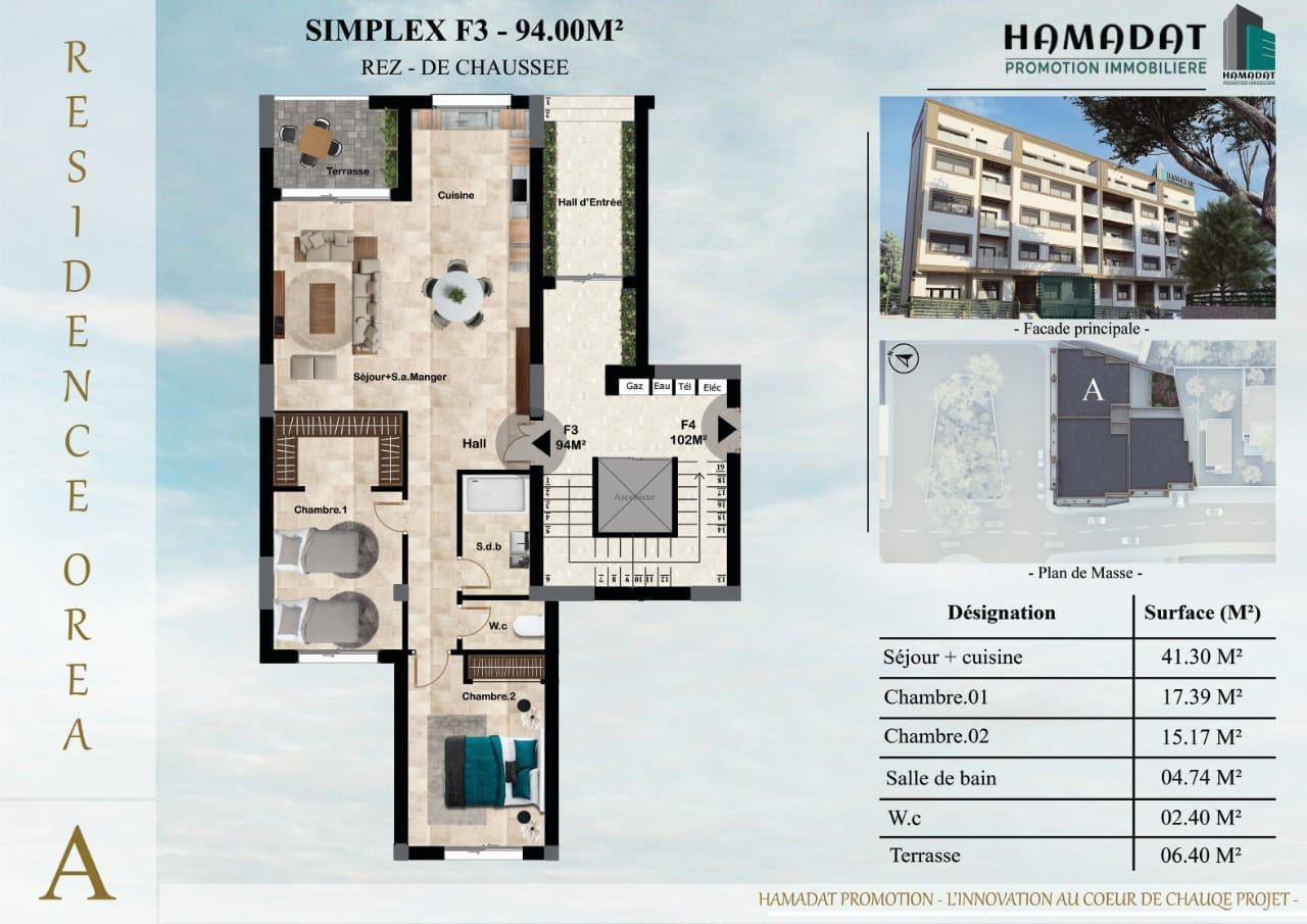F3 de 94 m² a 115m²